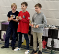 Siegerehrung U12 (von links): Jefim Mulgunov (3.), Moritz Franke, Wilhelm Schubert (2.)